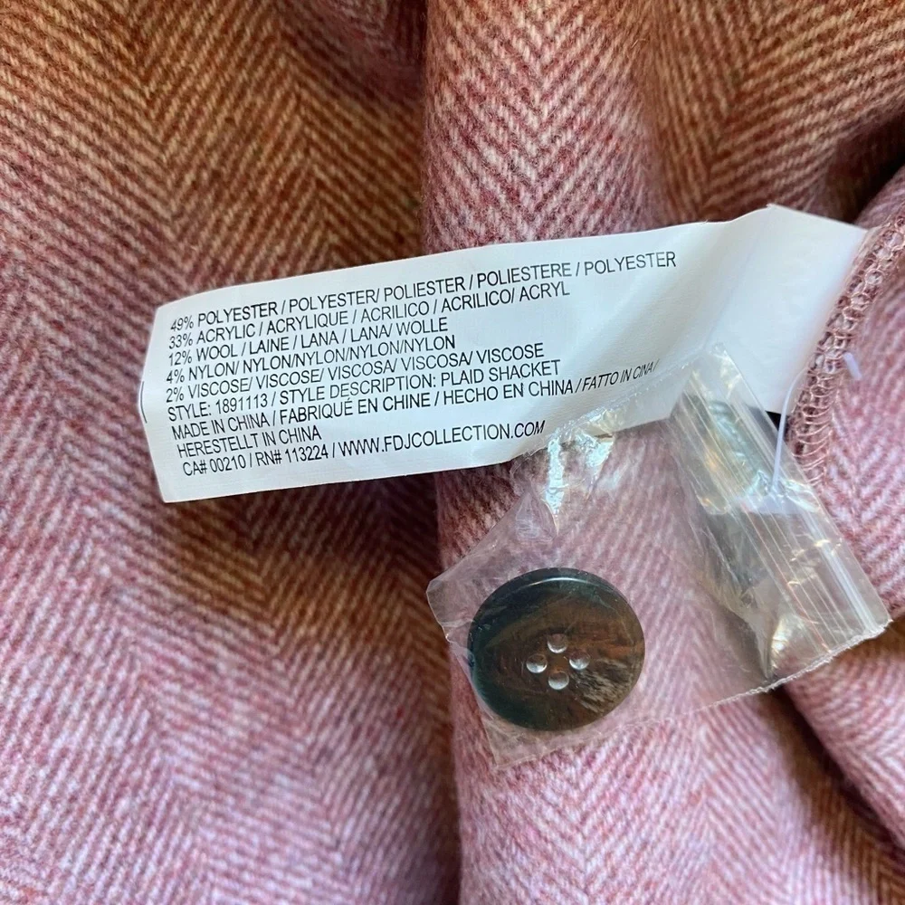 FDJ French Dressing Jeans Blush Glen Plaid Shacket - Picture 7 of 13